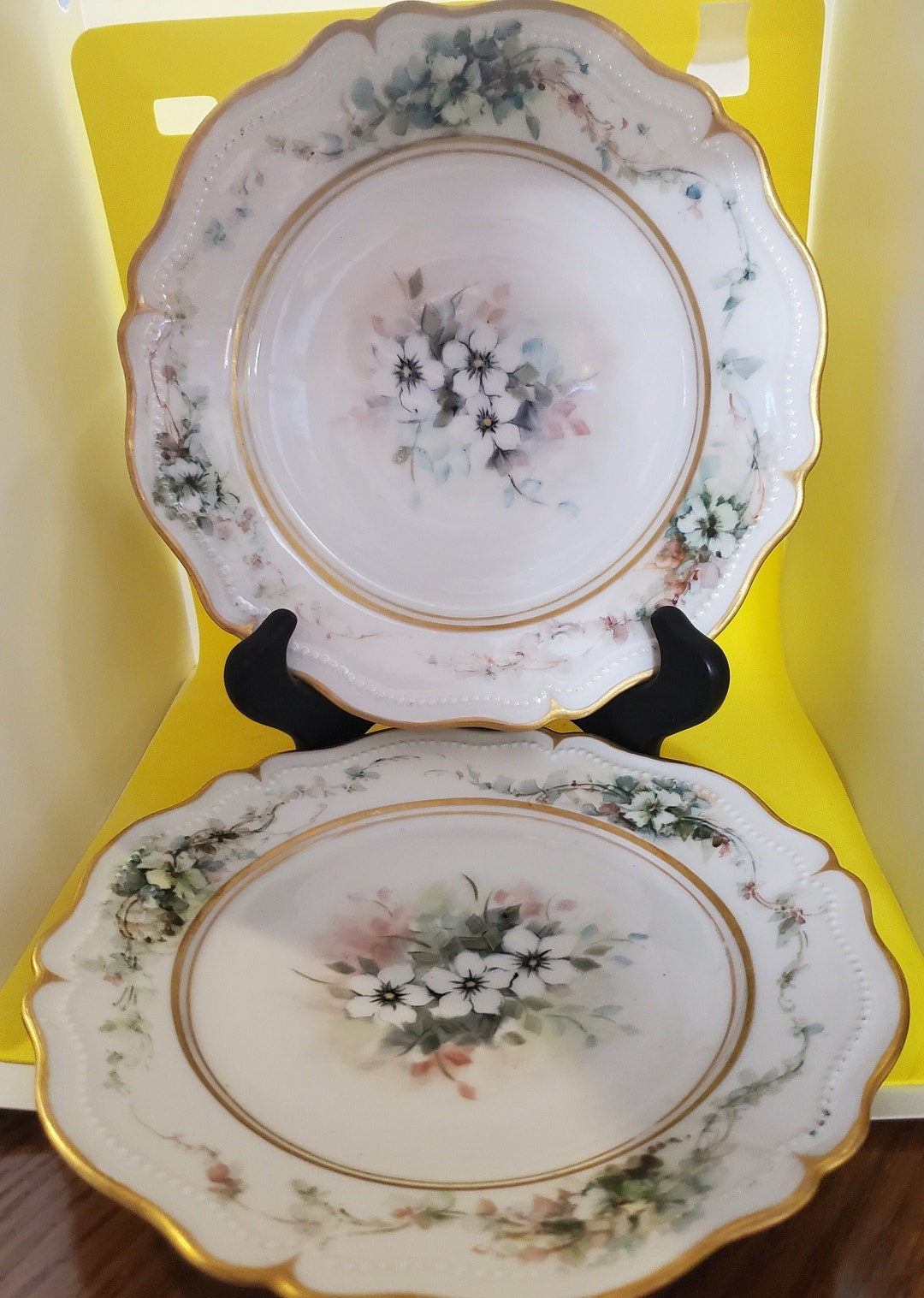 O & EG Royal Austria China Floral Plates Etsy