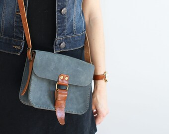 The Mini Parkerville Leather Book Bag • Hand-stitched Small Crossbody Satchel • USA Handmade