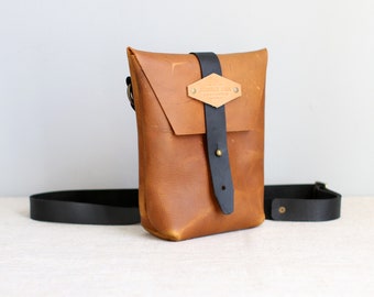 The Cider Mill Small Leather Satchel • Field Bag • Hand-stitched Crossbody Bag • USA Handmade