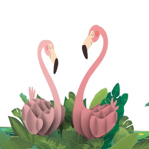 Flamingo in der Liebe Valentin Pop-Up Karte Card