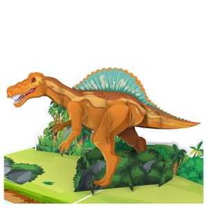 Pop Up Card 3D Dinosau, Dinosaurier im Dschungel Karte Gruß 15x20 cm