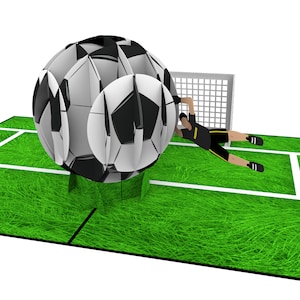 Biglietto pop-up Biglietto regalo 3D per porta da calcio, biglietti d'auguri 15 x 20 cm per compleanno, ecc.