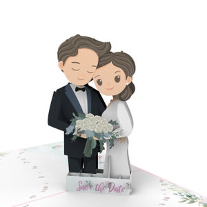 Pop Up Karte 3D Hochzeit Brautpaar Gruß Card 15x20 cm