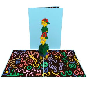 Biglietto pop-up regalo The Simpsons 15x20 mq (Carta regalo 3D The Simpsons Lisa Marijuana Gift Card)