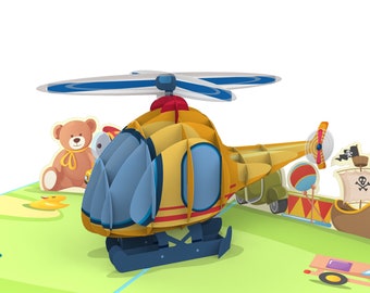 Children&#39;s Helicopter Gift Card Greeting Cards 15 x 20 cm