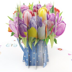 Gift Card Vaso Tulipano e Farfalle Biglietti d'auguri 15 x 20 cm