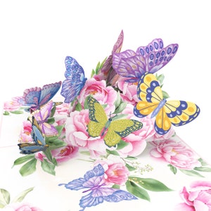 Всплывающая открытка Весенняя карта бабочки Приветствие 15 x 20 cm