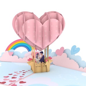 Pop Up Karte 3D Liebe ballon Klapp Geschenk karte 12,7x17,78 cm