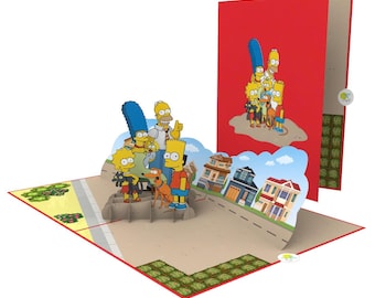 The Simpsons Gift Pop Up Card 15x20 sm (The Simpsons Family Gift Card 3D Gift Card)