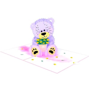 Carte Pop-Up Ours Ours avec Fleurs