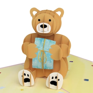 Biglietto pop-up pieghevole per regalo Orso Evviva