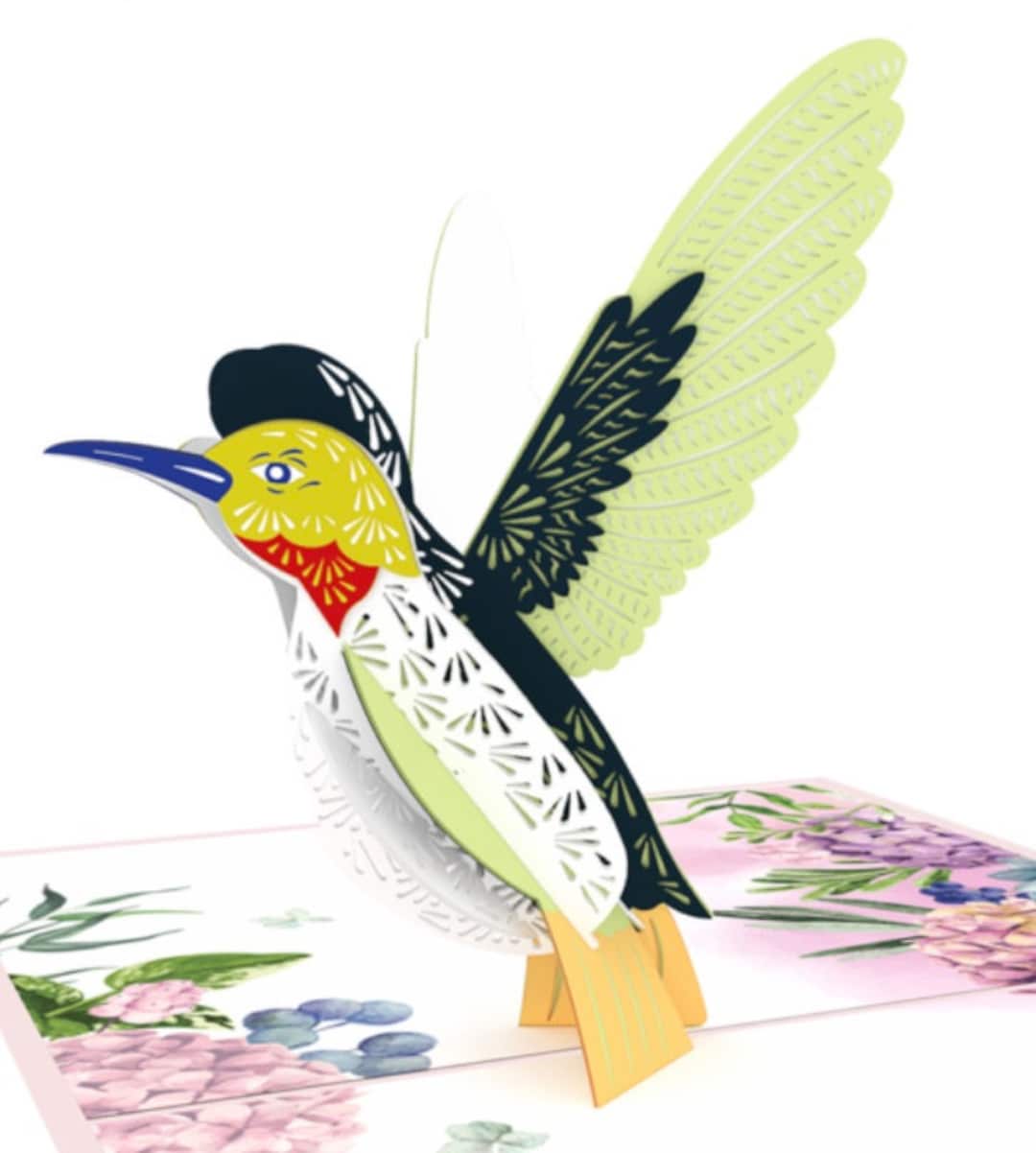 3D Pop-Up Karte Kolibri-Garten – Handgefertigt Für Geburtstag & Feiern