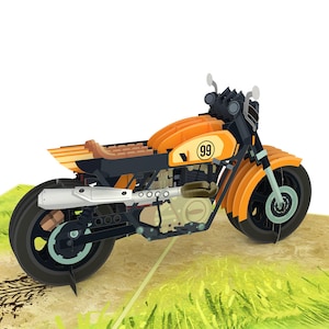Tarjeta emergente 3D Super Moto Tarjeta de regalo para motocicleta Tarjetas de felicitación 15 x 20 cm