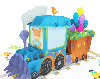 Tarjeta emergente de regalo de tren Choo Choo