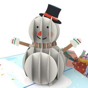 Pop Up Card 3D Schneemann Holly Jolly Karte Gruß 15x20 cm
