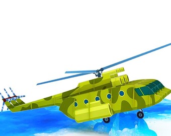 Army Helicopter Card Birthday Greeting Cards Gift 15 x 20 cm