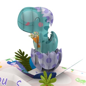 Baby schattige dinosaurus dinosaurus pop-up kaart