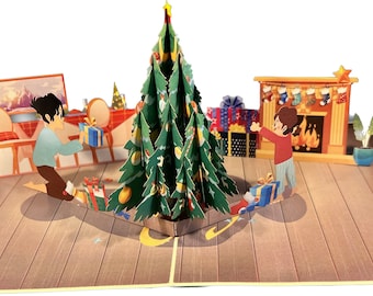 Pop Up Card 3D Christmas at Home Gift 15 x 20 cm