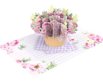 Peony Basket Gift Card Greeting Cards 15 x 20 cm