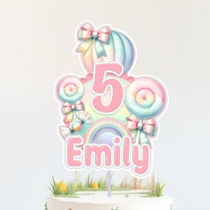 Candyland Themed Birthday Cake Topper and cupcake toppers , Sweet one birthday cake topper, sweet themed cake topper