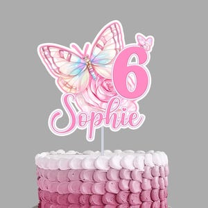 Butterfly Cake Topper and Cupcake Toppers, Pastel Butterfly Cake Topper and Cupcake Toppers bundle