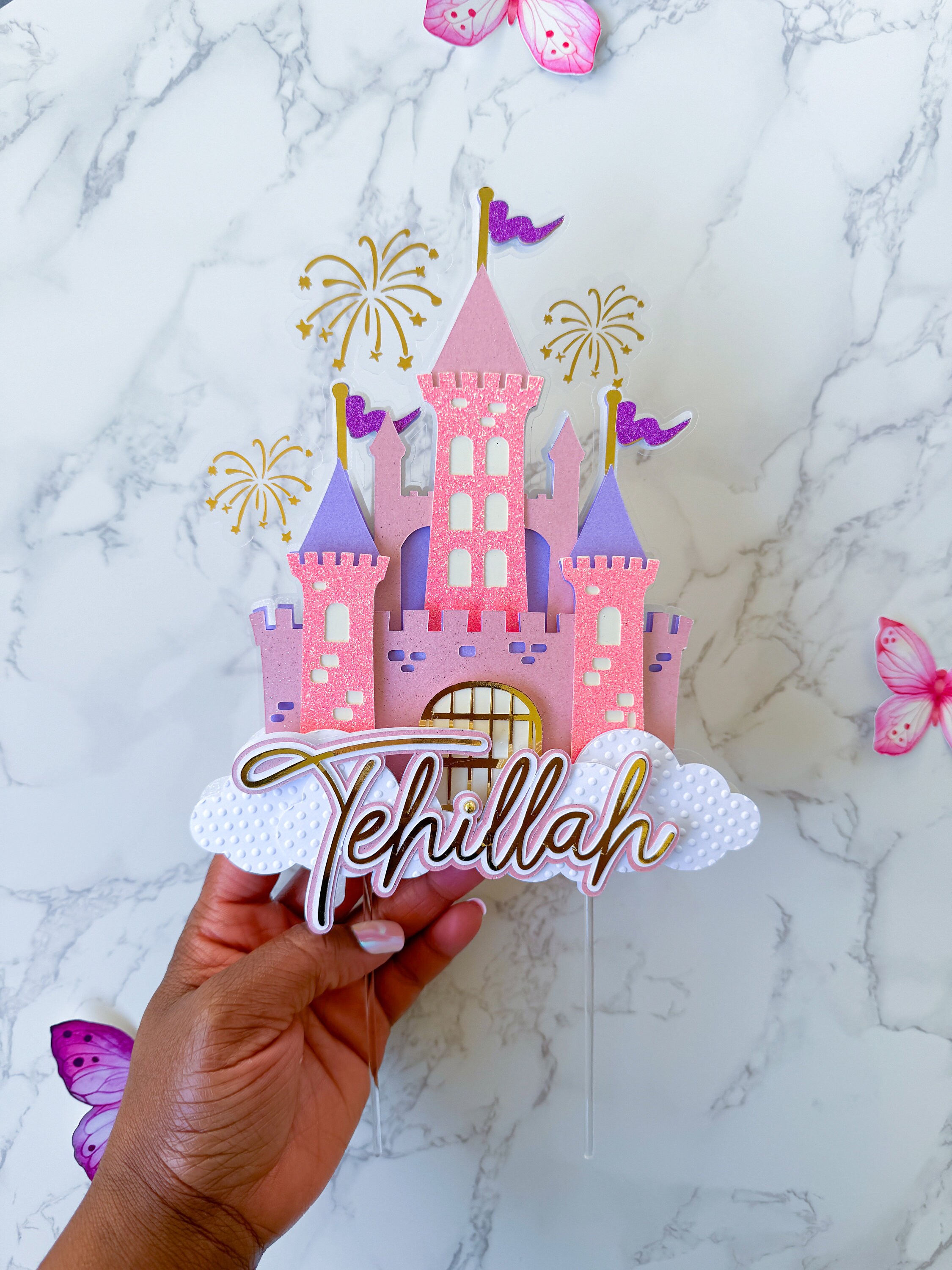 Princess Castle Birthday Cake Topper: Custom Name & Age - Etsy