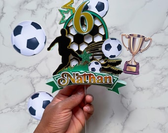Personalized Football Themed Birthday Cake Topper : Custom Team Colours and  Name