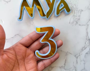 Tropical Font Name & Age Cake Topper: Custom Party Charms