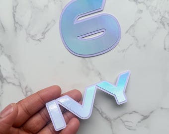 K Pop name and age cake charms: Custom Name and Age, Double Layer Charm