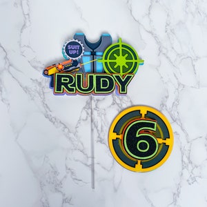 Set di decorazioni per torte Laser Tag / Decorazioni per torte Laser Tag personalizzate