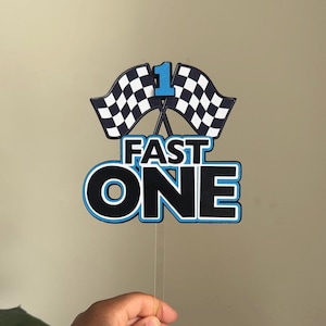 Fast One Birthday Cake Topper: Racing Theme Party