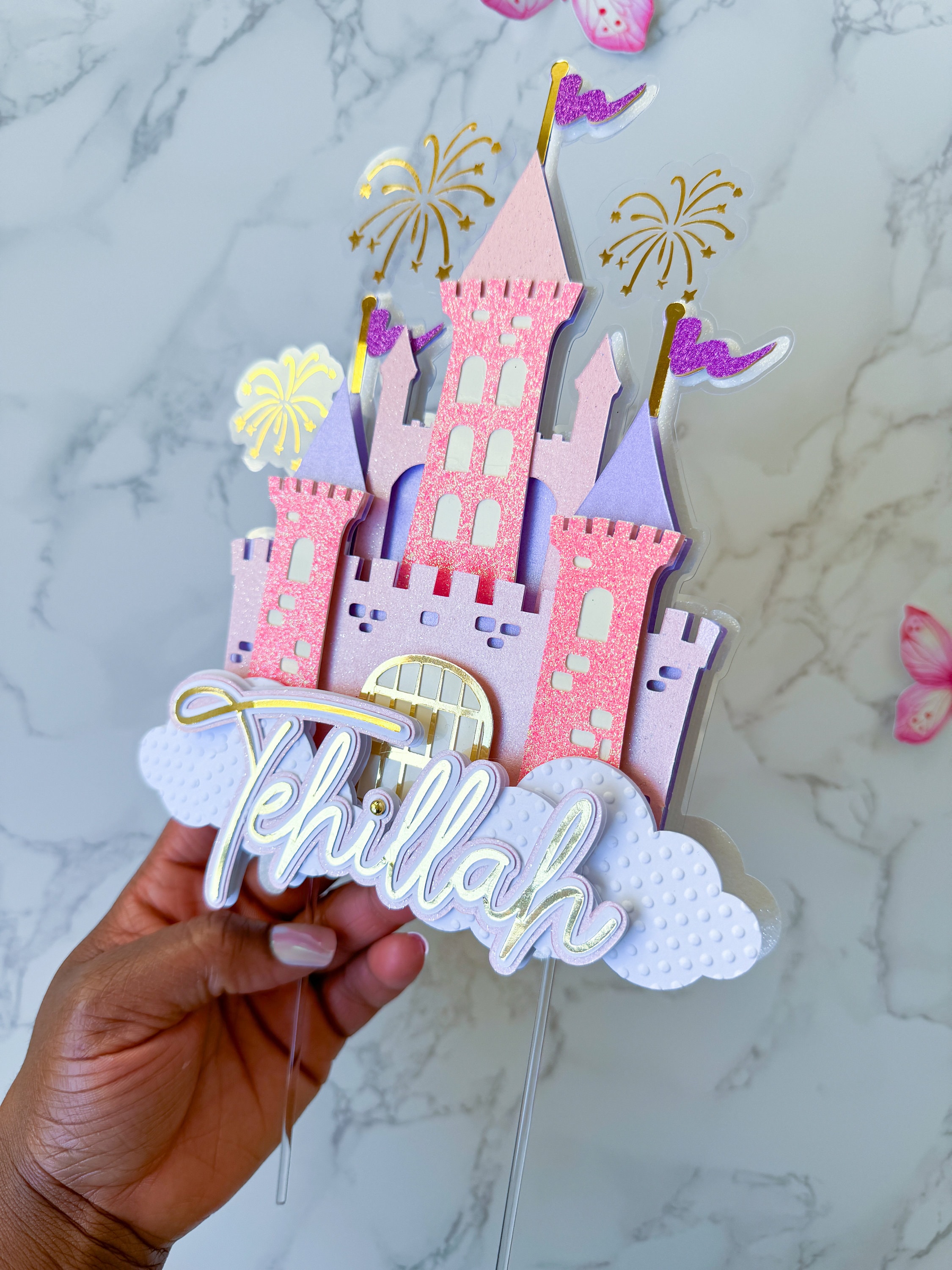 Princess Castle Birthday Cake Topper: Custom Name & Age - Etsy