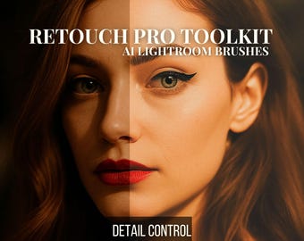 Retoucheerbewerkingspakket: 20 AI Lightroom-penselen voor portretperfectie