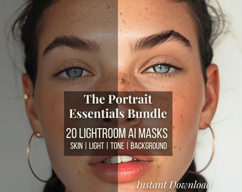 20 portret Lightroom AI-maskervoorinstellingen: huid, ogen, licht (digitale download)