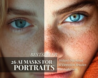 Lightroom-voorinstellingen voor AI portret: mobiel en desktop, retoucheren met één klik (digitale download)