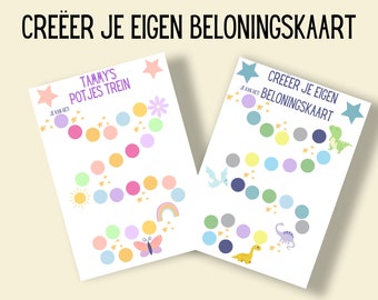 BELONINGEN KAART | Zindelijkheidstraining | natelkalender | klusjes | potje | soort peuter kleuter | digitale download | potje grafiek