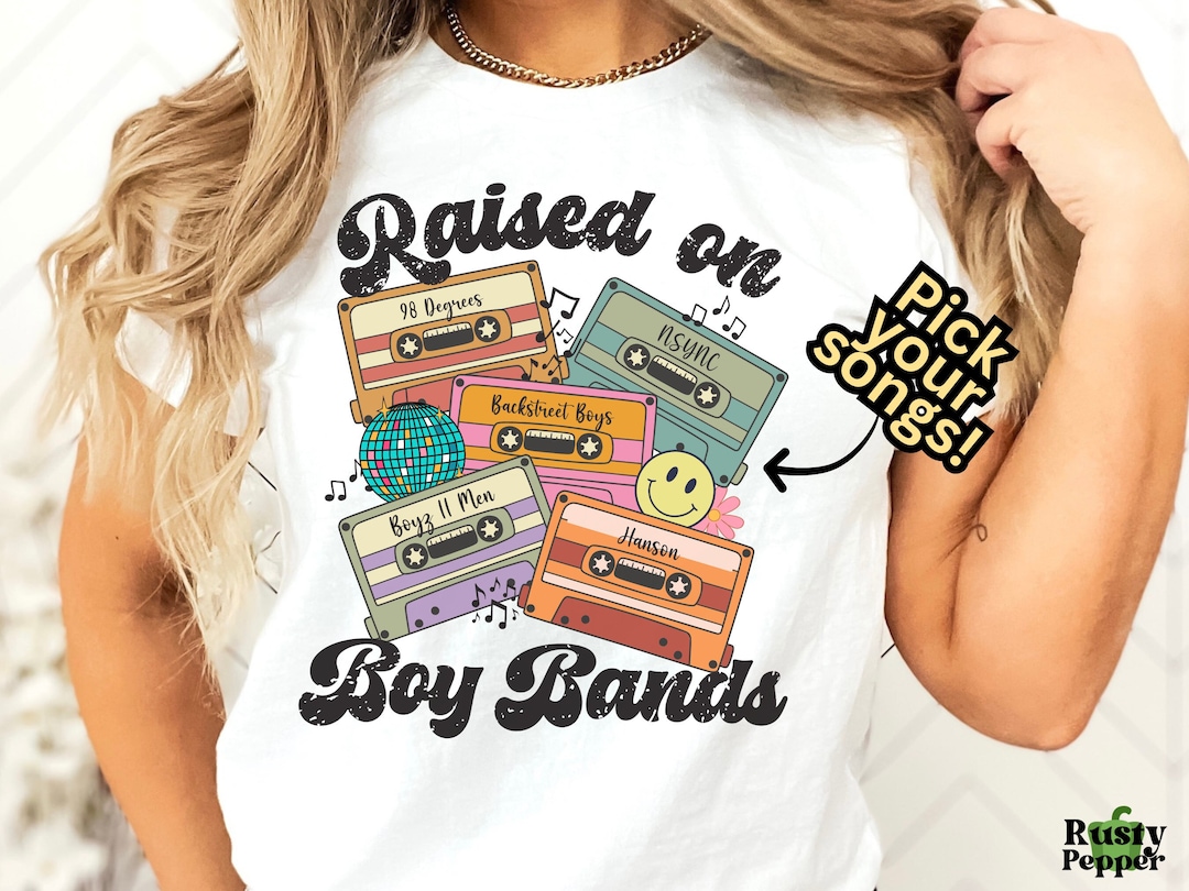 Raised on Boy Bands Retro Cassette Tape Pop Music Custom Shirt 90s