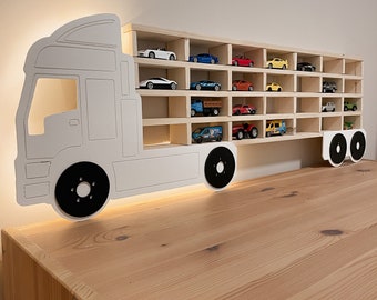 Shelf for Hot Wheels, Toy Car Storage, Shelf for springs, Truck on the wall, Wooden Toy Garage