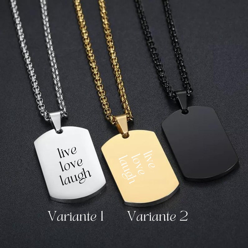 Military Necklace personalized necklace Necklace with engraving personalized jewelry Men Gift Army chain Men's jewelry image 3