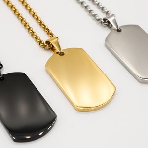 Collana militare collana personalizzata Collana con incisione gioielli personalizzati Regalo per uomini Catena dell'esercito Gioielli da uomo immagine 2