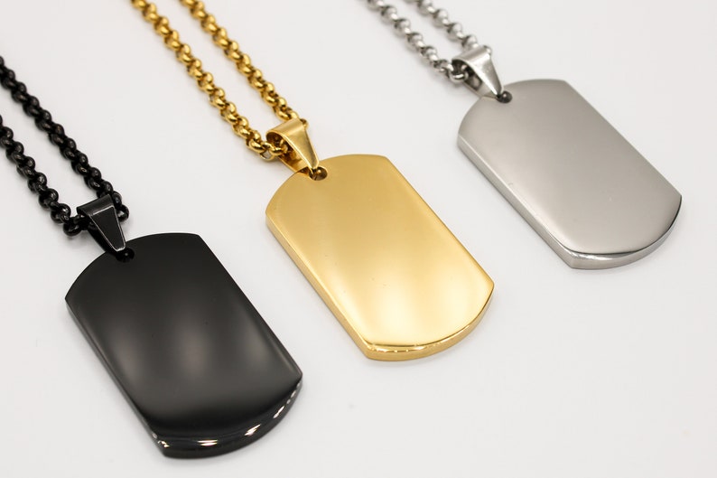 Collana militare collana personalizzata Collana con incisione gioielli personalizzati Regalo per uomini Catena dell'esercito Gioielli da uomo immagine 2