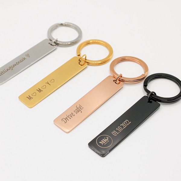 Personalisierter Schlüsselbund, Schlüsselanhänger aus Metall mit Gravur, Schlüsselanhänger für Paare, Autoschlüssel, Geburtstagsgeschenk