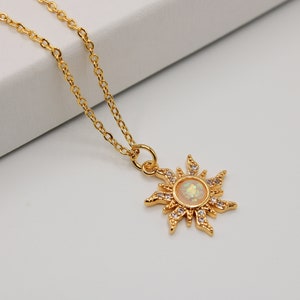 Sonnenkette, Kette mit Sonnenanhänger, Sun necklace, Mondkette, Sternenkette, Sonne Geschenk für Frau, Mutter, Schwester, Tochter Bild 4