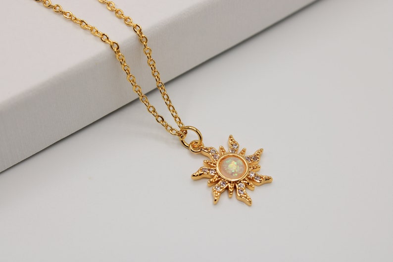 Sonnenkette, Kette mit Sonnenanhänger, Sun necklace, Mondkette, Sternenkette, Sonne Geschenk für Frau, Mutter, Schwester, Tochter Bild 4