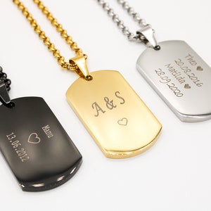 Militärkette, Kette für Ihn, personalisiertes Geschenk, Halskette Männer, Kette mit Gravur