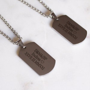 Military Necklace personalized necklace Necklace with engraving personalized jewelry Men Gift Army chain Men's jewelry image 8