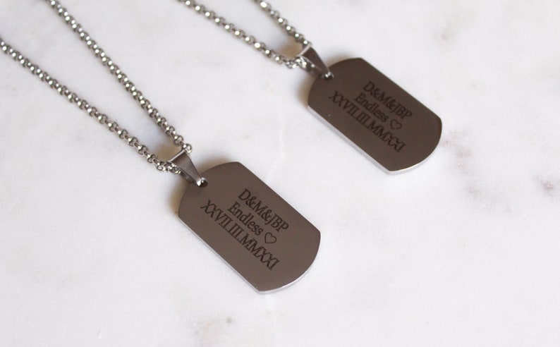 Military Necklace personalized necklace Necklace with engraving personalized jewelry Men Gift Army chain Men's jewelry image 8