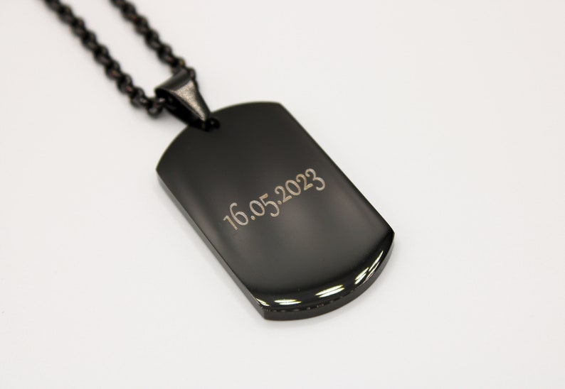 Military Necklace personalized necklace Necklace with engraving personalized jewelry Men Gift Army chain Men's jewelry Schwarz