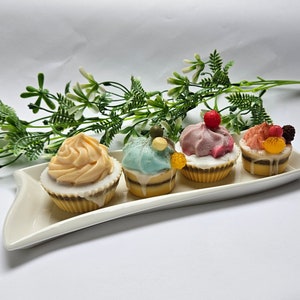 Bellissimi cupcakes di sapone fatti a mano set 4 pezzi - perfetti per - feste - regali - compleanni - decorazioni