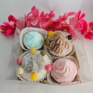 Bellissimi cupcakes di sapone fatti a mano set 4 pezzi - perfetti per - feste - regali - compleanni - decorazioni